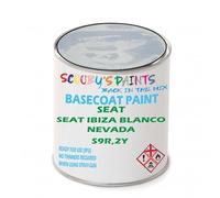 SCOOBYS PAINTS BACK IN THE MIX Paint Compatible With Seat Seat Ibiza Blanco Nevada S9R,2Y Basecoat Rfu Ready For Use - spray Automotive Colour (500Ml)