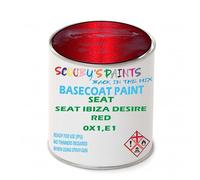 SCOOBYS PAINTS BACK IN THE MIX Paint Compatible With Seat Seat Ibiza Desire Red 0X1,E1 Basecoat Rfu Ready For Use - spray Automotive Colour (250Ml)