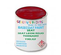 SCOOBYS PAINTS BACK IN THE MIX Paint Compatible With Seat Seat Leon Rojo Tornado Y3D,G2 Basecoat Rfu Ready For Use - spray Automotive Colour (2.5 Litres)