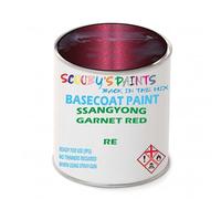 SCOOBYS PAINTS BACK IN THE MIX Paint Compatible With Ssangyong Garnet Red Re Basecoat Rfu Ready For Use - spray Automotive Colour (2.5 Litres)