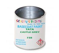 SCOOBYS PAINTS BACK IN THE MIX Paint Compatible With Tata Castle Grey 738 Basecoat Rfu Ready For Use - spray Automotive Colour (250Ml)