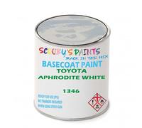 SCOOBYS PAINTS BACK IN THE MIX Paint Compatible With Toyota Aphrodite White 1346 Basecoat Rfu Ready For Use - spray Automotive Colour (1 Litre)