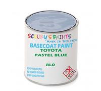 SCOOBYS PAINTS BACK IN THE MIX Paint Compatible With Toyota Pastel Blue 8L0 Basecoat Rfu Ready For Use - spray Automotive Colour (2.5 Litres)