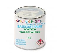 SCOOBYS PAINTS BACK IN THE MIX Paint Compatible With Toyota Tudor White 45 Basecoat Rfu Ready For Use - spray Automotive Colour (500Ml)