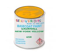 SCOOBYS PAINTS BACK IN THE MIX Paint Compatible With Vauxhall New-York Yellow 658 Basecoat Rfu Ready For Use - spray Automotive Colour (1 Litre)