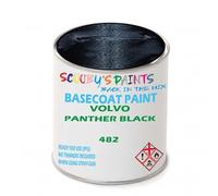 SCOOBYS PAINTS BACK IN THE MIX Paint Compatible With Volvo Panther Black 482 Basecoat Rfu Ready For Use - spray Automotive Colour (1 Litre)