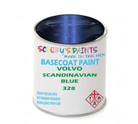 SCOOBYS PAINTS BACK IN THE MIX Paint Compatible With Volvo Scandinavian Blue 328 Basecoat Rfu Ready For Use - spray Automotive Colour (1 Litre)