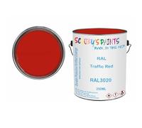 SCOOBYS PAINTS BACK IN THE MIX Ral 3020 Traffic red 250ML RAL Paint Tin Can Gloss Shinny Finish DIY Indoor/Outdoor Wood Plastic Metal Heat Resistant
