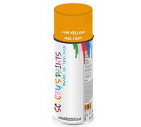 SCOOBYS PAINTS BACK IN THE MIX RAL1037 Sun yellow 400ML Aerosol Spray Paint RAL Colour Can Gloss Shinny Finish DIY Indoor/Outdoor Wood Plastic Metal Heat Resistant Steel