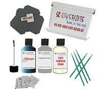 SCOOBYS PAINTS BACK IN THE MIX Stone Chip Scuff Scratch Repair Touch up Paint Kit Compatible With VW BLUE SILK Paint Code : LD5L