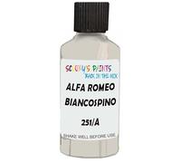 SCOOBYS PAINTS BACK IN THE MIX Touch Up Paint Compatible With Alfa Romeo Biancospino 251/A Scratch Fix Automotive White Car (30Ml)