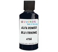 SCOOBYS PAINTS BACK IN THE MIX Touch Up Paint Compatible With Alfa Romeo Blu Striking 475A Scratch Fix Automotive Blue Car (30Ml)