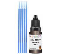 SCOOBYS PAINTS BACK IN THE MIX Touch Up Paint Compatible With Alfa Romeo Bronzo Metallic 763/A Scratch Fix Automotive Gold Car (10Ml)