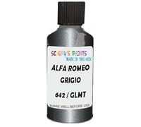 SCOOBYS PAINTS BACK IN THE MIX Touch Up Paint Compatible With Alfa Romeo Grigio Lothar Metallic 642 / Glmt Scratch Fix Automotive Grey Car (30Ml)