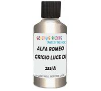 SCOOBYS PAINTS BACK IN THE MIX Touch Up Paint Compatible With Alfa Romeo Grigio Luce Di Amalfi Metallic 235/A Scratch Fix Automotive Grey Car (30Ml)