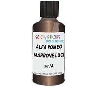 SCOOBYS PAINTS BACK IN THE MIX Touch Up Paint Compatible With Alfa Romeo Marrone Luci Di Bosco Metallic 581/A Scratch Fix Automotive Brown Car (30Ml)