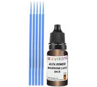 SCOOBYS PAINTS BACK IN THE MIX Touch Up Paint Compatible With Alfa Romeo Marrone Luci Di Bosco Metallic 581/A Scratch Fix Automotive Brown Car (10Ml)