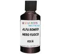 SCOOBYS PAINTS BACK IN THE MIX Touch Up Paint Compatible With Alfa Romeo Nero Fuoco Metallic 821/A Scratch Fix Automotive Black Car (30Ml)