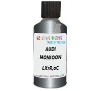 SCOOBYS PAINTS BACK IN THE MIX Touch Up Paint Compatible With Audi Monsoon Gray Metallic Lx7R,0C Scratch Fix Automotive Grey Car (30Ml)