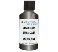 SCOOBYS PAINTS BACK IN THE MIX Touch Up Paint Compatible With Bedford Diamond Black Metallic 81U,81L,266 Scratch Fix Automotive Grey Car (30Ml)