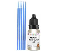 SCOOBYS PAINTS BACK IN THE MIX Touch Up Paint Compatible With Bedford Quick Silver Metallic 13U Scratch Fix Automotive White Car (10Ml)