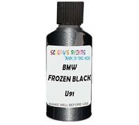 SCOOBYS PAINTS BACK IN THE MIX Touch Up Paint Compatible With Bmw Frozen Black Met Mat U91 Scratch Fix Automotive Car (30Ml)
