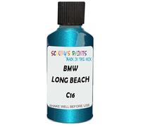 SCOOBYS PAINTS BACK IN THE MIX Touch Up Paint Compatible With Bmw Long Beach Blue Metallic C16 Scratch Fix Automotive Car (30Ml)