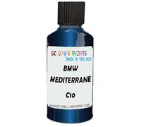 SCOOBYS PAINTS BACK IN THE MIX Touch Up Paint Compatible With Bmw Mediterranean Blue Metallic C10 Scratch Fix Automotive Car (30Ml)