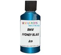 SCOOBYS PAINTS BACK IN THE MIX Touch Up Paint Compatible With Bmw Sydney Blau Metallic A19 Scratch Fix Automotive Blue Car (30Ml)