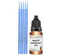 SCOOBYS PAINTS BACK IN THE MIX Touch Up Paint Compatible With Bugatti Copper Matt E96 Scratch Fix Automotive Gold Car (10Ml)