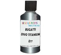 SCOOBYS PAINTS BACK IN THE MIX Touch Up Paint Compatible With Bugatti Divo Titanium Silver E77 Scratch Fix Automotive Car (30Ml)