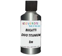 SCOOBYS PAINTS BACK IN THE MIX Touch Up Paint Compatible With Bugatti Divo Titanium Silver Effect E88 Scratch Fix Automotive Car (30Ml)