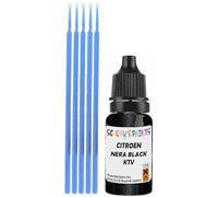 SCOOBYS PAINTS BACK IN THE MIX Touch Up Paint Compatible With Citroen Nera Black Mica Ktv Scratch Fix Automotive Car (10Ml)