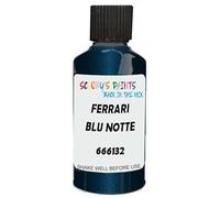 SCOOBYS PAINTS BACK IN THE MIX Touch Up Paint Compatible With Ferrari Blu Notte Perl 666132 Scratch Fix Automotive Blue Car (30Ml)