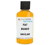 SCOOBYS PAINTS BACK IN THE MIX Touch Up Paint Compatible With Fiat Bianco 268/A,268 Scratch Fix Automotive Yellow Car (30Ml)