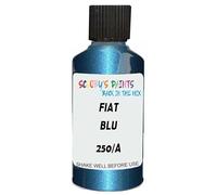 SCOOBYS PAINTS BACK IN THE MIX Touch Up Paint Compatible With Fiat Blu Cosmopolitan Metallic 250/A Scratch Fix Automotive Blue Car (30Ml)