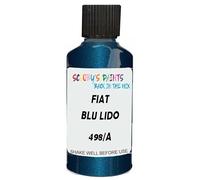 SCOOBYS PAINTS BACK IN THE MIX Touch Up Paint Compatible With Fiat Blu Lido Metallic 498/A Scratch Fix Automotive Blue Car (30Ml)