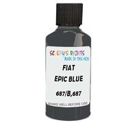 SCOOBYS PAINTS BACK IN THE MIX Touch Up Paint Compatible With Fiat Epic Blue Pearl 687/B,687 Scratch Fix Automotive Grey Car (30Ml)