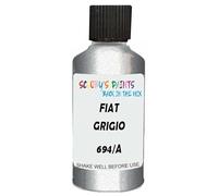 SCOOBYS PAINTS BACK IN THE MIX Touch Up Paint Compatible With Fiat Grigio Alluminio Met Opaco 694/A Scratch Fix Automotive Grey Car (30Ml)