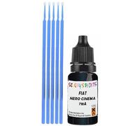 SCOOBYS PAINTS BACK IN THE MIX Touch Up Paint Compatible With Fiat Nero Cinema 718A Scratch Fix Automotive Black Car (10Ml)