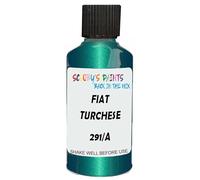 SCOOBYS PAINTS BACK IN THE MIX Touch Up Paint Compatible With Fiat Turchese Colpo Di Fulmine Metallic 291/A Scratch Fix Automotive Blue Car (30Ml)