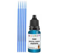 SCOOBYS PAINTS BACK IN THE MIX Touch Up Paint Compatible With Ford Digital Aqua Blue 3Dqewha Scratch Fix Automotive Car (10Ml)