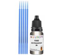 SCOOBYS PAINTS BACK IN THE MIX Touch Up Paint Compatible With Ford Outrageous Green Metallic B8 Scratch Fix Automotive Silver Car (10Ml)