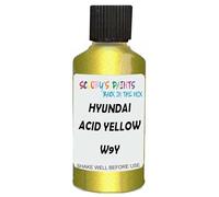 SCOOBYS PAINTS BACK IN THE MIX Touch Up Paint Compatible With Hyundai Acid Yellow Metallic W9Y Scratch Fix Automotive Car (30Ml)