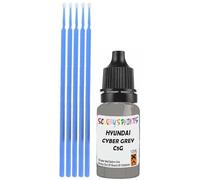 SCOOBYS PAINTS BACK IN THE MIX Touch Up Paint Compatible With Hyundai Cyber Grey Metallic C5G Scratch Fix Automotive Car (10Ml)
