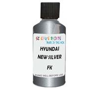 SCOOBYS PAINTS BACK IN THE MIX Touch Up Paint Compatible With Hyundai New Silver Metallic Fk Scratch Fix Automotive Grey Car (30Ml)