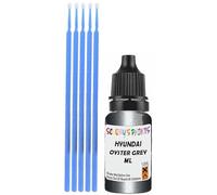 SCOOBYS PAINTS BACK IN THE MIX Touch Up Paint Compatible With Hyundai Oyster Grey Metallic Ml Scratch Fix Automotive Car (10Ml)