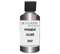SCOOBYS PAINTS BACK IN THE MIX Touch Up Paint Compatible With Hyundai Silver Metallic Mat Pay Scratch Fix Automotive Car (30Ml)