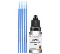 SCOOBYS PAINTS BACK IN THE MIX Touch Up Paint Compatible With Hyundai Sleek Silver Metallic Rah Scratch Fix Automotive Car (10Ml)