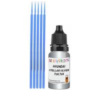 SCOOBYS PAINTS BACK IN THE MIX Touch Up Paint Compatible With Hyundai Stellar Silver Metallic T2X,T3X Scratch Fix Automotive Car (10Ml)